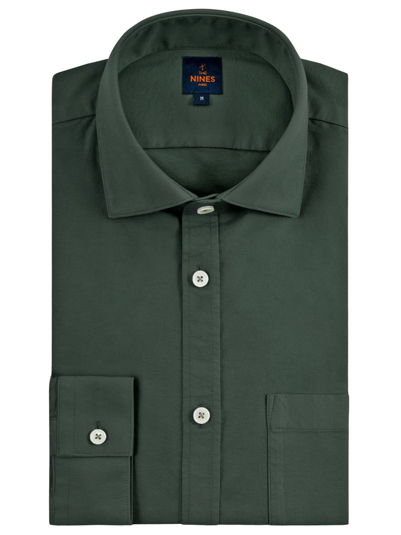 Camisa orgánica Oxford cuello italiano - Tomillo