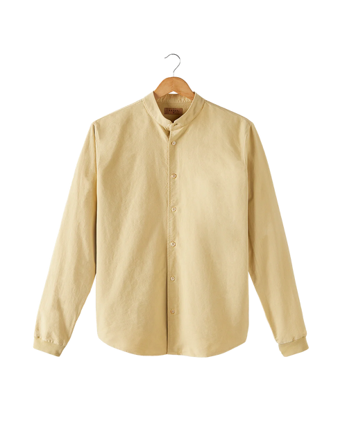 chemise col officier beige chanvre - packshot