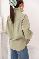 LÉONIE Kaki - Chemise Col Victorien