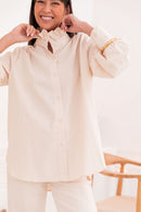 LÉONIE Beige - Victorian Collar Shirt