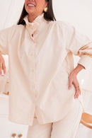 LÉONIE Beige - Victorian Collar Shirt