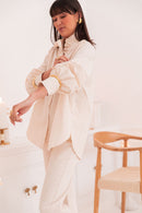 LÉONIE Beige - Victorian Collar Shirt