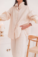 LÉONIE Beige - Victorian Collar Shirt