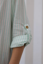 Chemise Côme Rayée - Enfant Garçon - Ecru & Mint