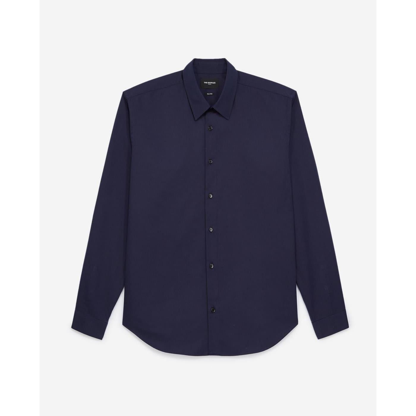 The Kooples - Camisa de Algodón Azul Marino Abotonada - Hombre