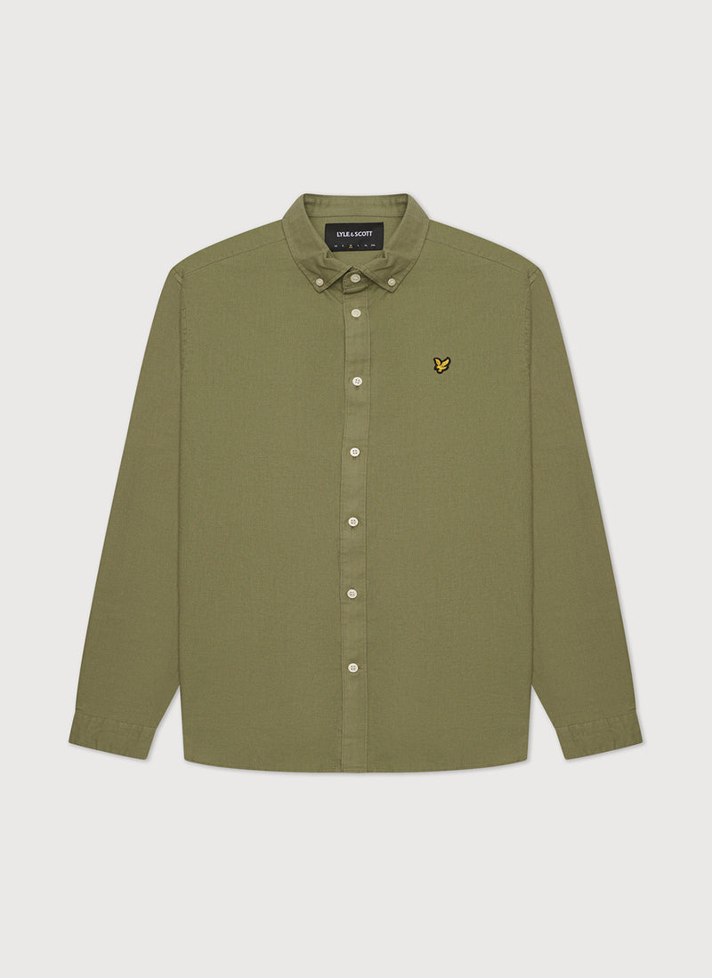 Lyle & Scott - Chemise En Lin - Moss - Homme