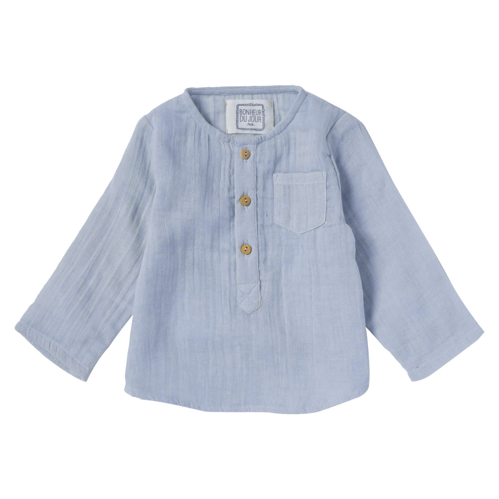 Chemise garçon double gaze uni Elliott