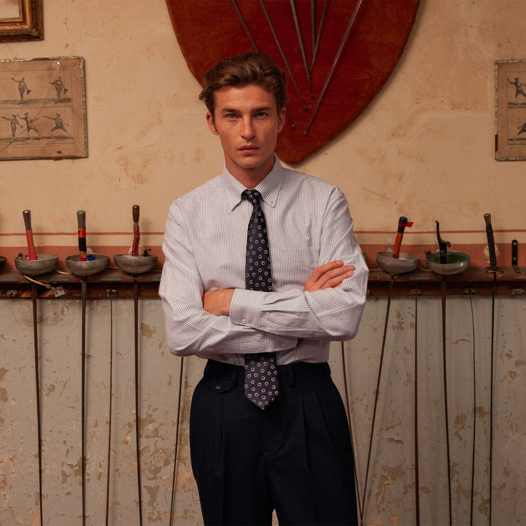 Chemise En Flanelle À Rayures Bleues Et Blanches