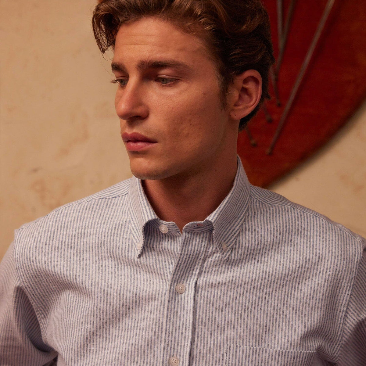 Chemise En Flanelle À Rayures Bleues Et Blanches