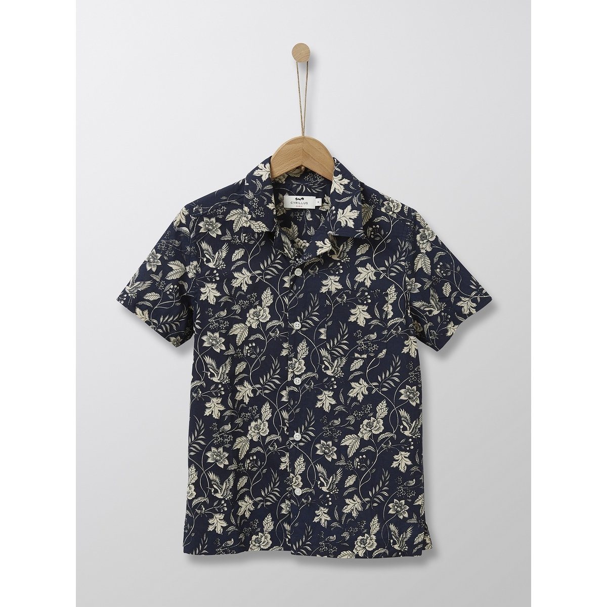 Chemise En Popeline Légère - Marine Imprimé - Garçon
