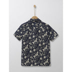 Chemise En Popeline Légère - Marine Imprimé - Garçon