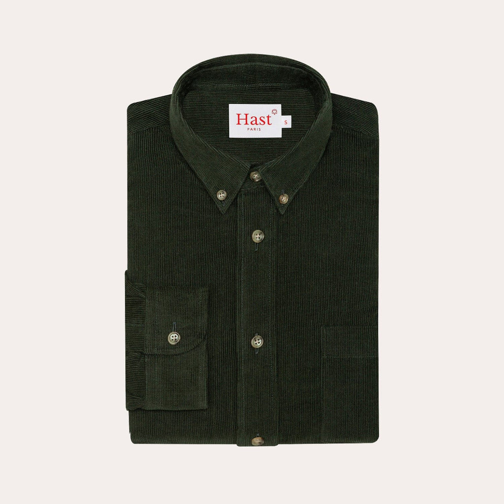 Camisa En Terciopelo Verde Abeto