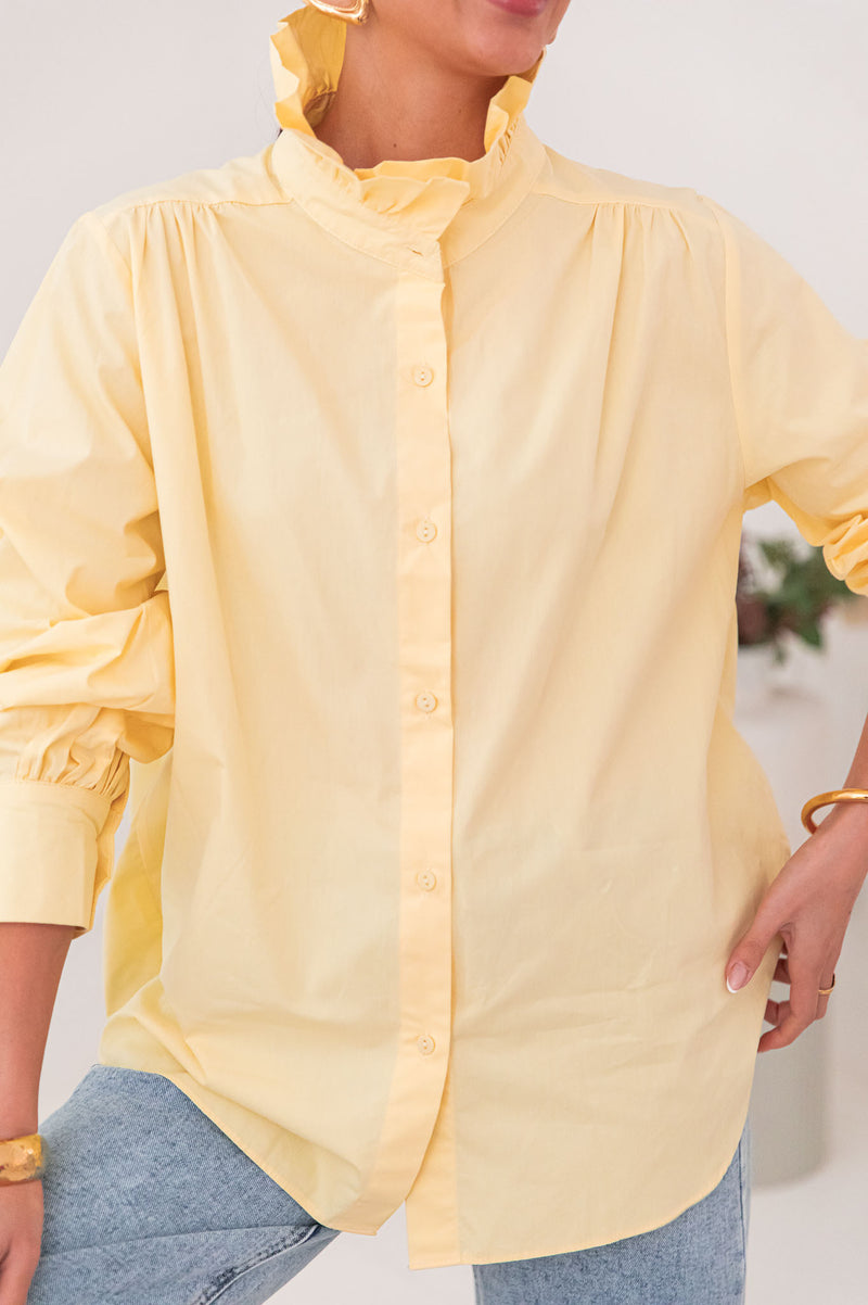 LÉONIE Yellow - Victorian Collar Shirt