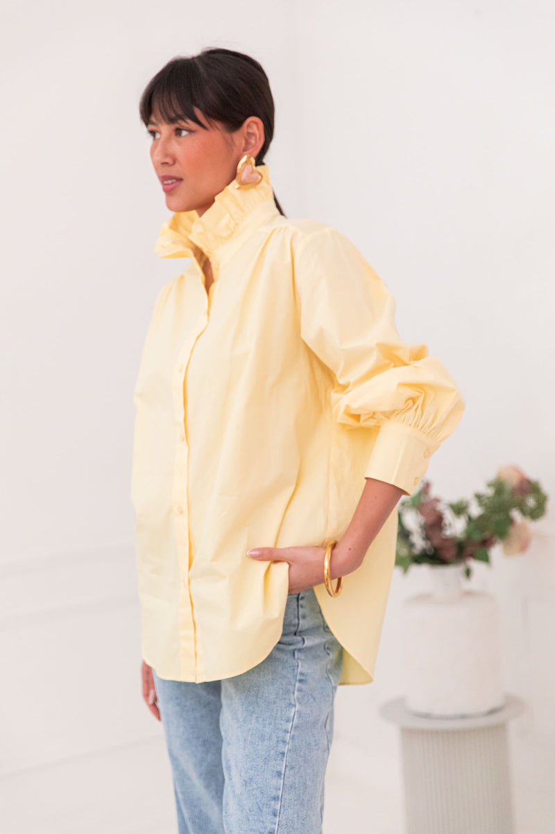 LÉONIE Yellow - Victorian Collar Shirt