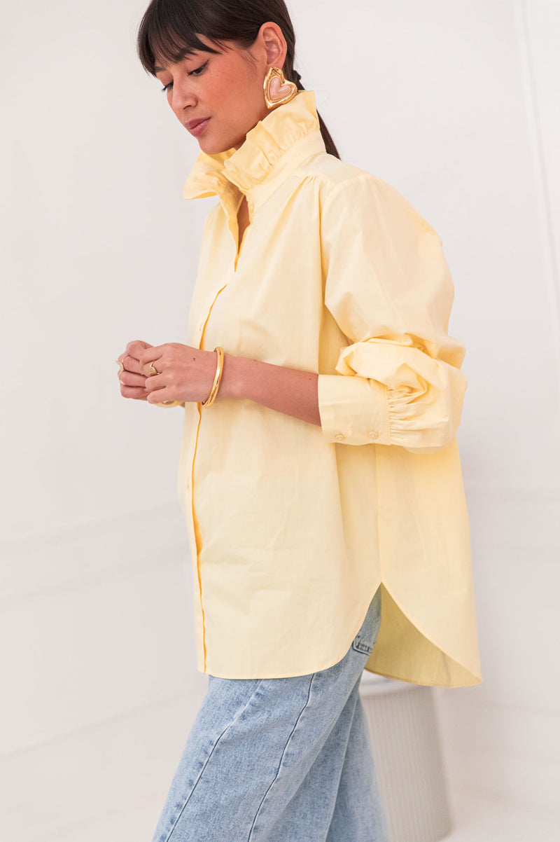 LÉONIE Yellow - Victorian Collar Shirt