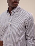 Ava Shirt - White and Sky Blue Striped - Men