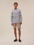 Ava Shirt - White & Sky Blue Striped - Men