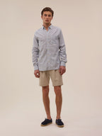 Ava Shirt - White & Sky Blue Striped - Men