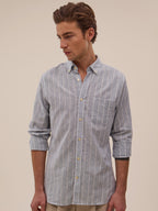 Ava Shirt - White & Sky Blue Striped - Men