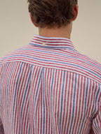 Camisa Ava - Rayas Rojas Y Azules - Hombre
