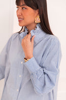 DOTTI Bleue - Chemise Col Victorien