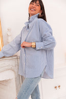 DOTTI Bleue - Chemise Col Victorien