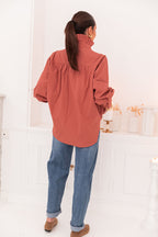 LÉONIE Terracotta - Camicia con colletto vittoriano