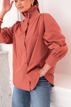 LÉONIE Terracotta - Camicia con colletto vittoriano