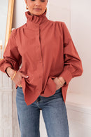 LÉONIE Terracotta - Chemise Col Victorien
