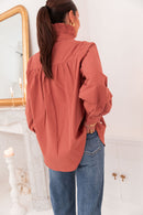 LÉONIE Terracotta - Chemise Col Victorien