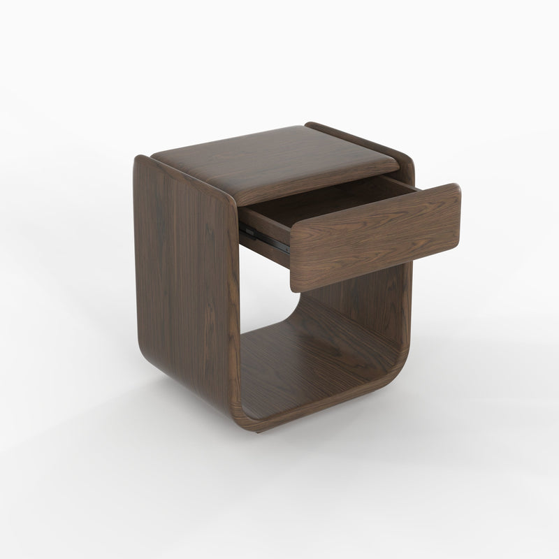 Table de chevet Eléa en placage noyer
