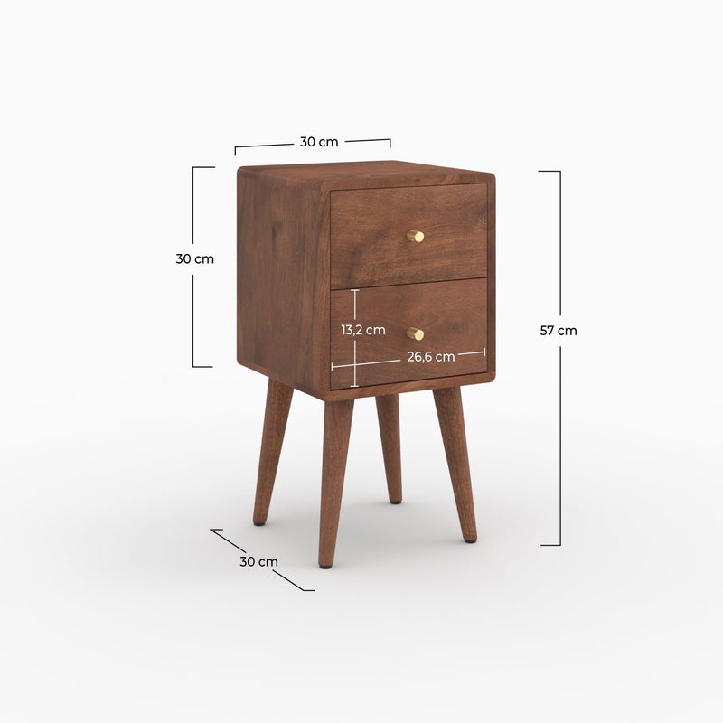 Table de chevet Oréa en bois de manguier