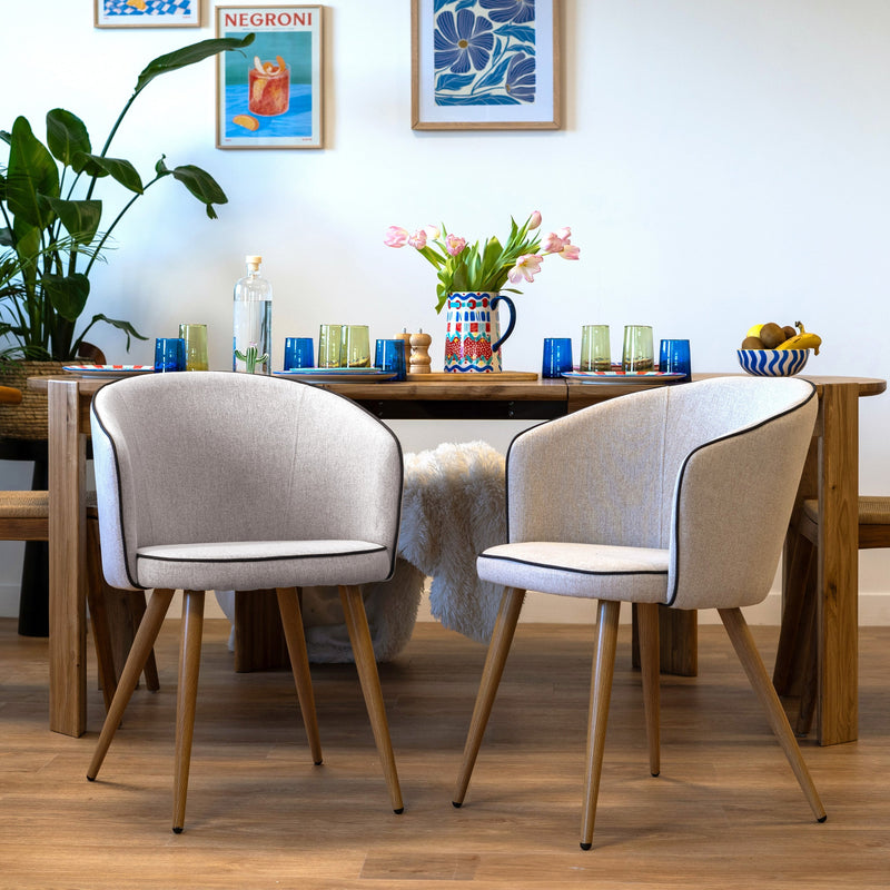 Set of 2 Chiara Chairs - Beige