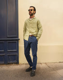 chino en twill bleu marine - look de face