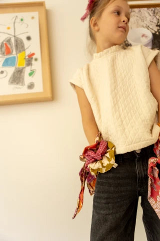 Chouchou Foulard Mano "Damier" - Tobacco