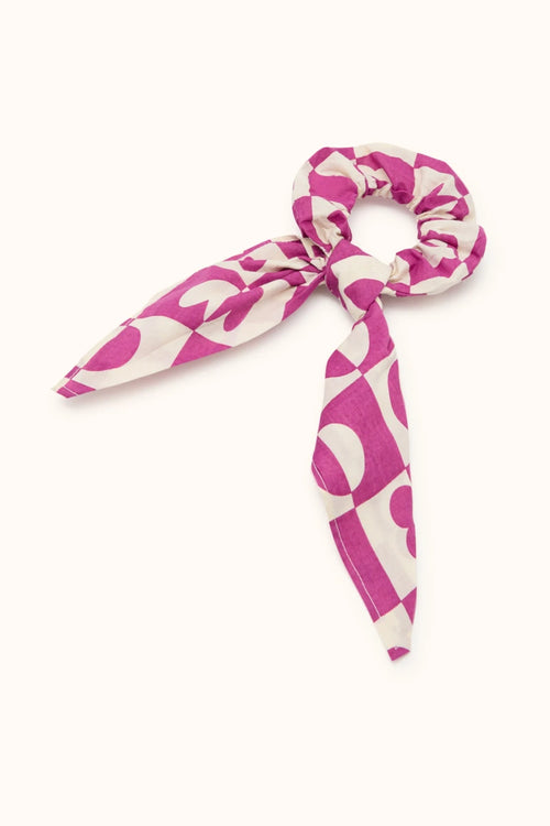 Chouchou Foulard Mano "Damier" - Fuchsia