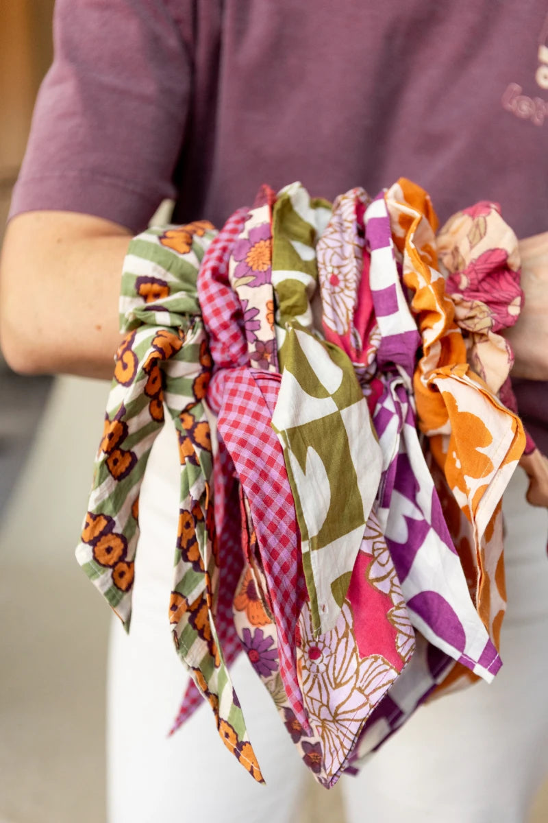 Chouchou Foulard Mano "Damier" - Fuchsia