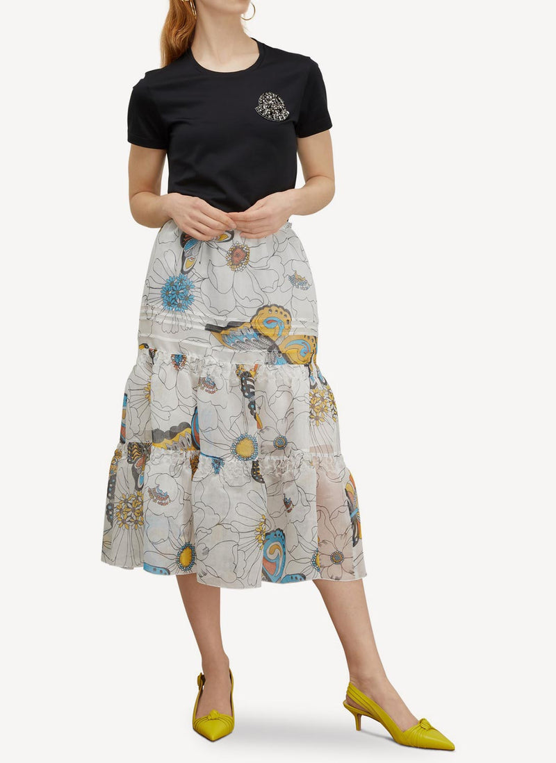 See By Chloe - Midi Skirt With Ruffles - Blanc - Woman