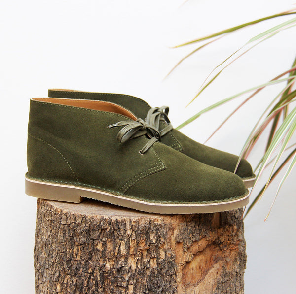 Chukka boots van suède kaki - Heren