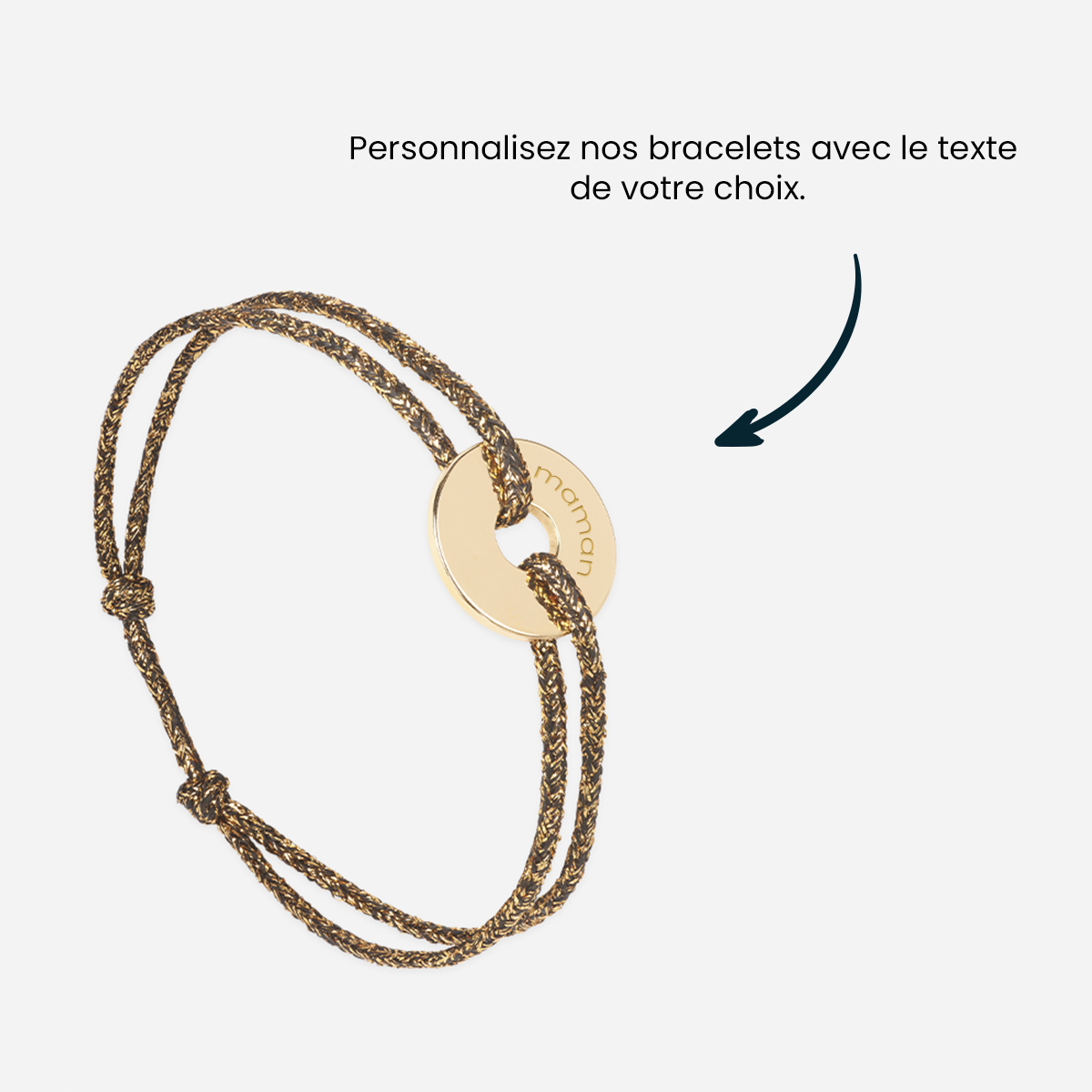 Bracelet Tamis - Or Noir Pailleté