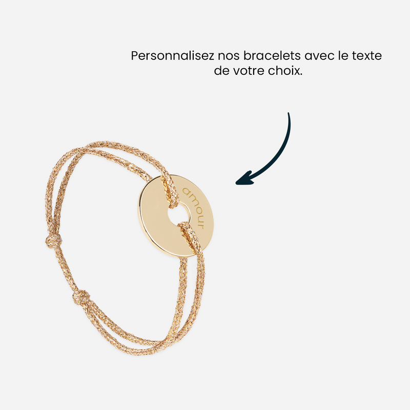 Bracelet Bordée - Or Noir Pailleté