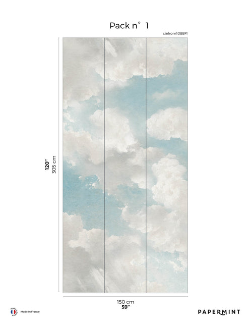 Fresque Ciel Romantique - Bleu Céruléen