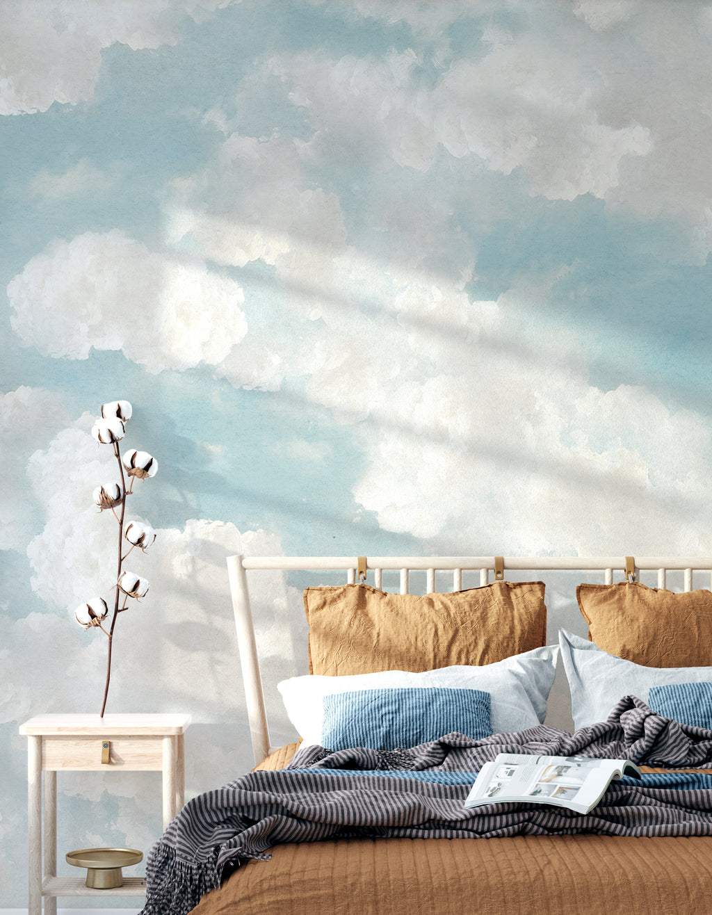 Romantic Sky Mural - Cerulean Blue
