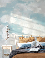 Romantic Sky Mural - Cerulean Blue