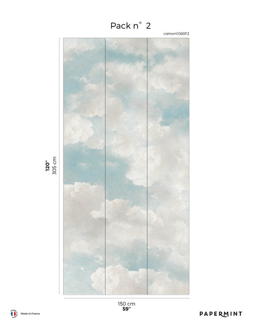 Fresque Ciel Romantique - Bleu Céruléen