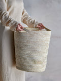 Selena - Corbeille - Blanc - Jute