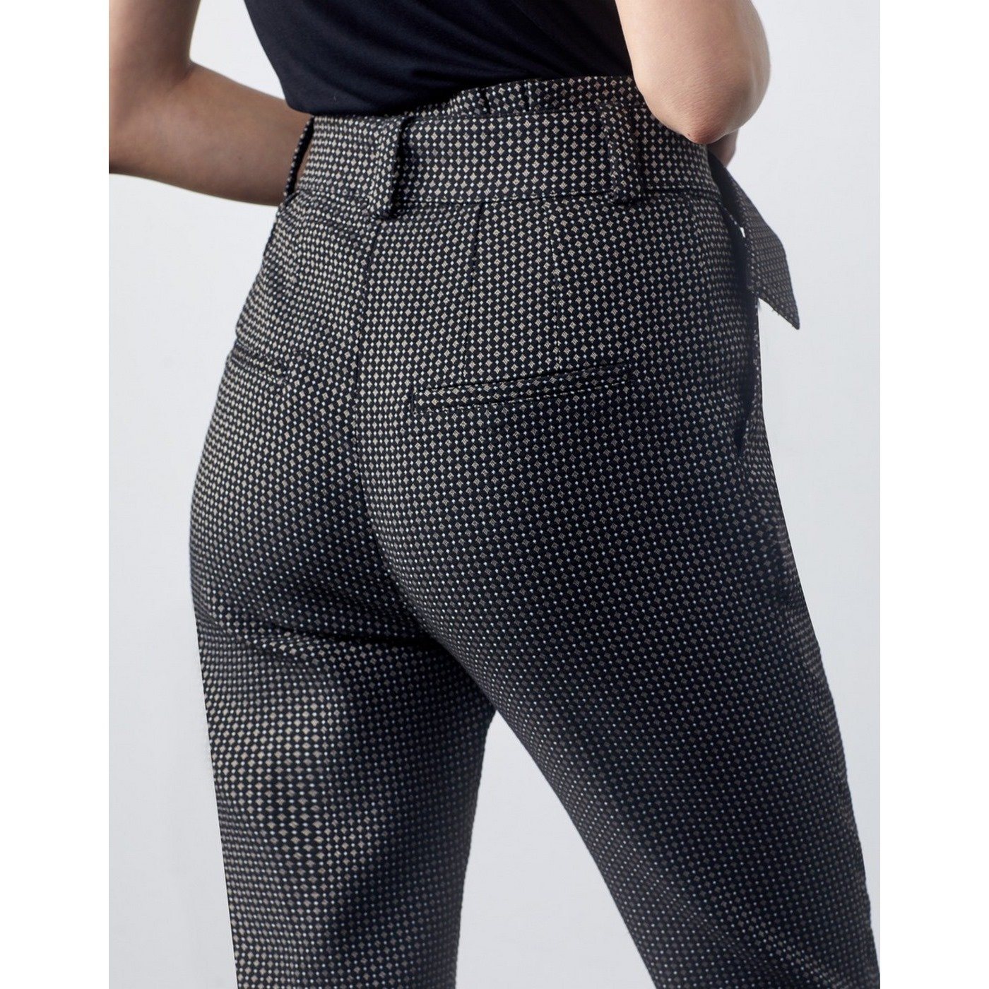 Cigarette Highwaist Cropped Ava Fancy - Black Diamond - Women