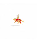 Charm Tiger - Yellow Gold & Red Enamel