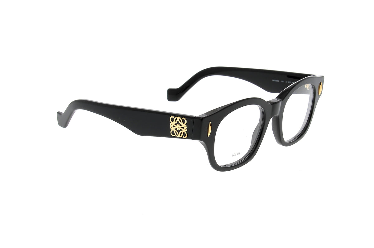 Luxury Eyewear – Sunglasses - Loewe, black acetate glasses, three-quarter view on a white background