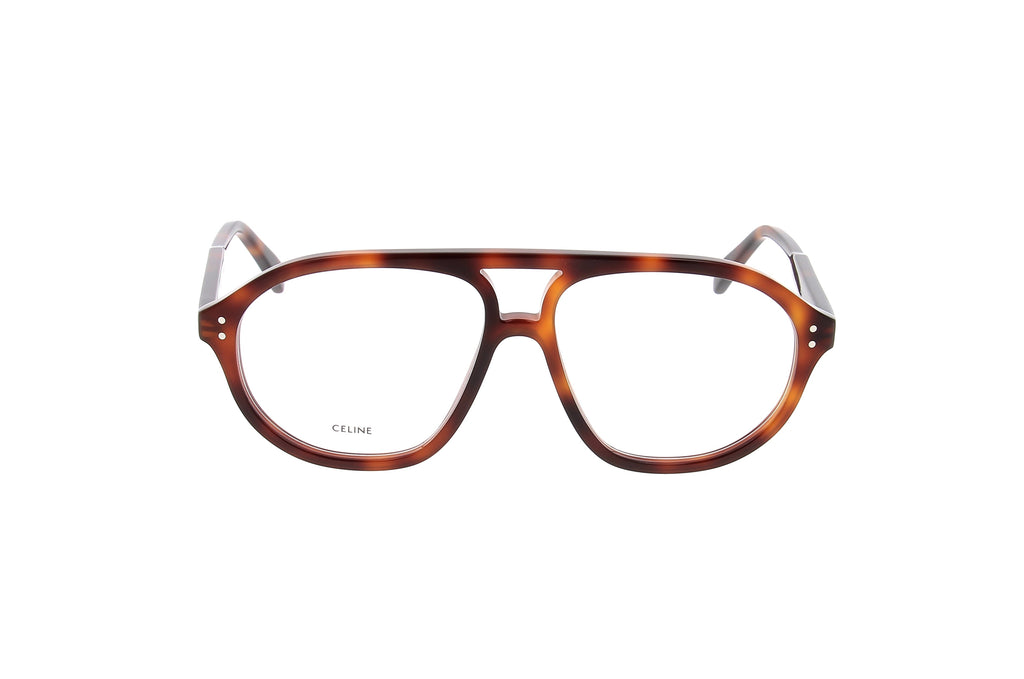Luxury Eyewear – Okulary przeciwsłoneczne - Celine, brązowe okulary korekcyjne z octanu, widok z przodu na białym tle